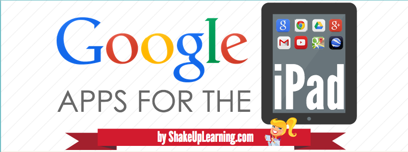 The Guide to Google Apps for the iPad [infographic] - Updated! by Kasey Bell | www.ShakeUpLearning.com | #gafe #google #ipad #ipaded #ettipad #iosedapp #edtech