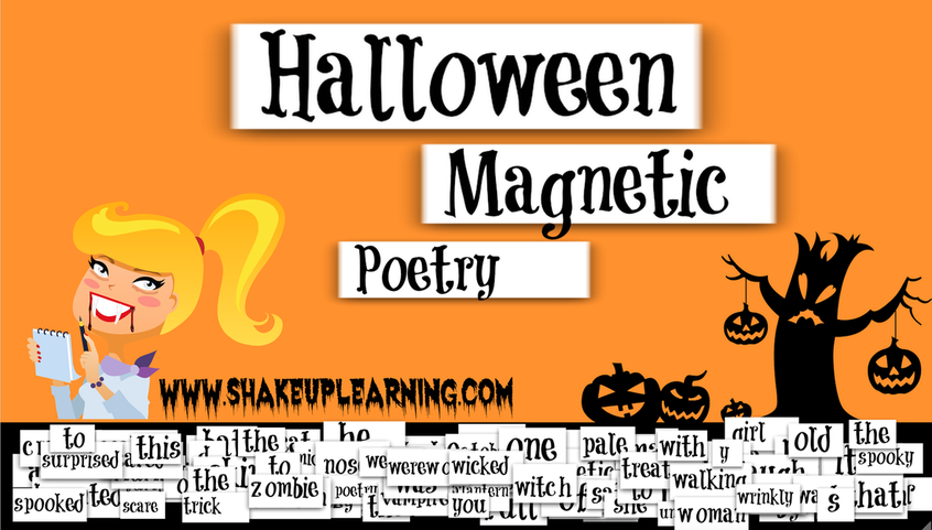 Halloween Magnetic Poetry with Google Drawings | ShakeUpLearning.com | #gafe #googleedu #gafesummit #edtech