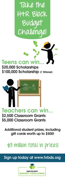 H&R Block Budget Challenge - $3 Million Up for Grabs in Grants and Scholarships for Teachers AND Students| #businessED #gamification #leveluped #elearning