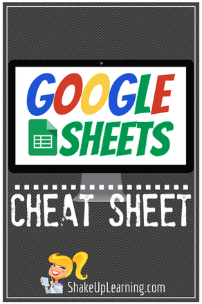 Google Sheets CHEAT SHEET by Shake Up Learning | www.shakeuplearning.com | #gafe #googleedu #googleET #edtech #elearning