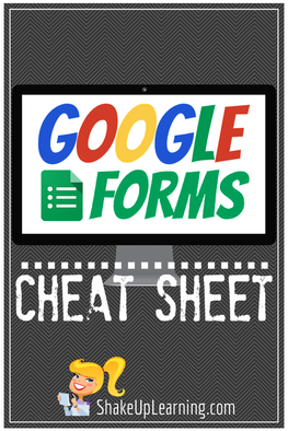 Google Forms Cheat Sheet | www.shakeuplearning.com | #gafe #googledrive #googleforms #edtech 